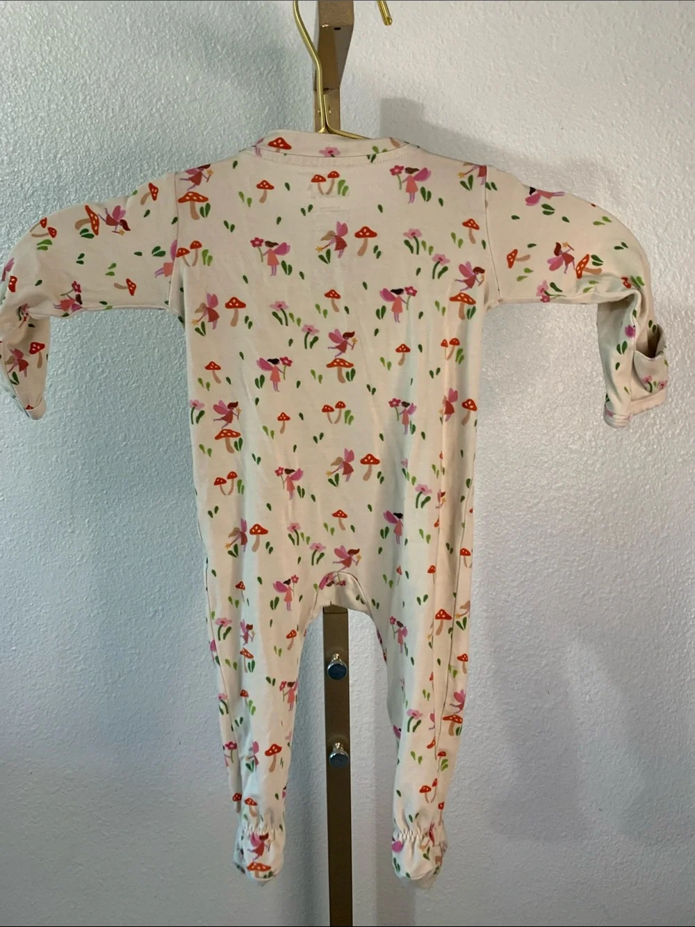 WildBird -Cream Floral & Mushroom Footed One-Piece-0-3M